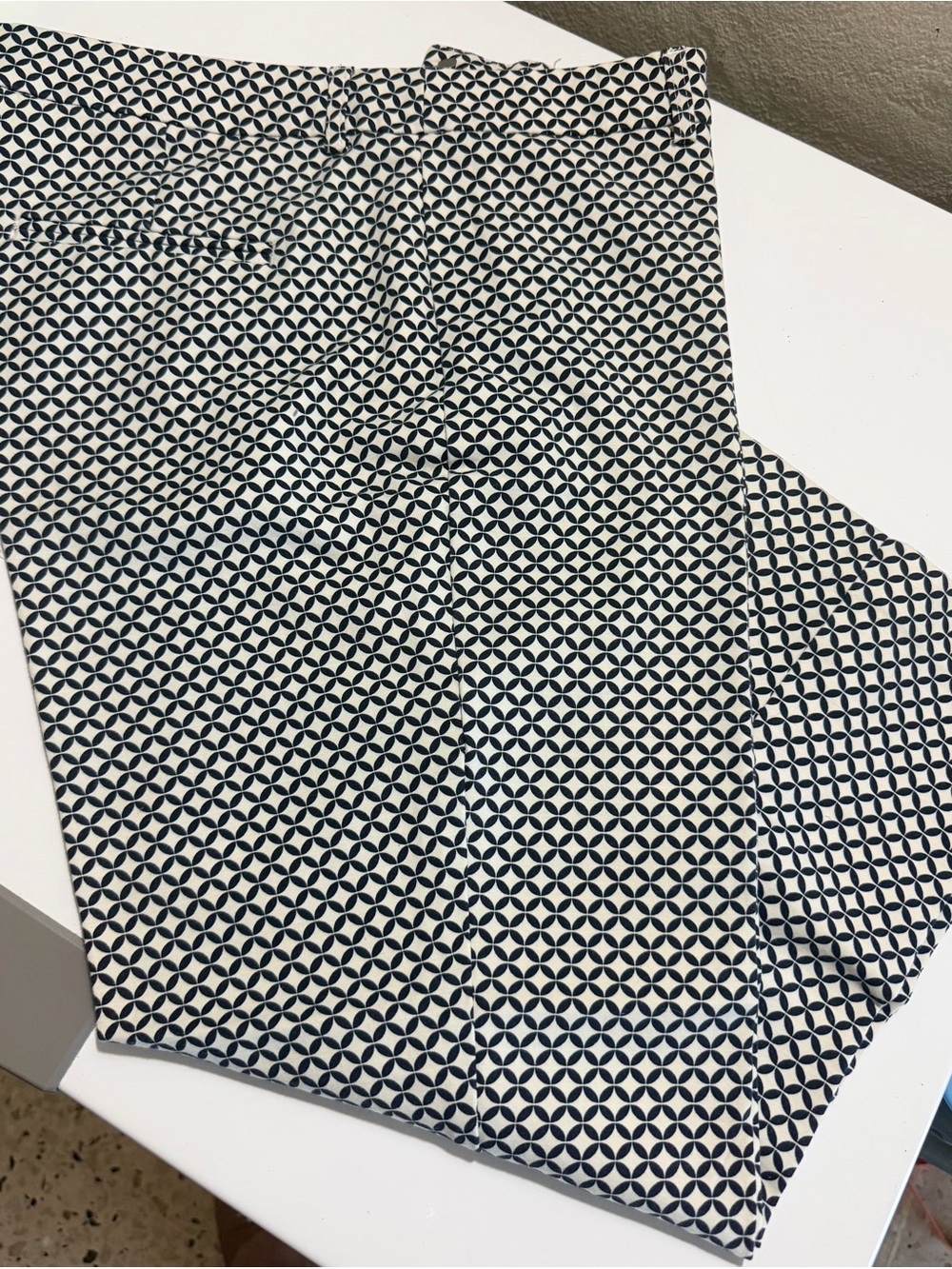 Women Navy Geometric Print Pants